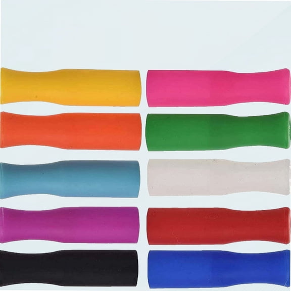 100pcs Straw Tips Reusable Silicone Straws Tips for Metal Straws Several Colors Food Grade Straws Tips Covers Individually Wrapped Silicone Tips Fits for Regular 1/4 Inch Wide Stainless Steel Straws