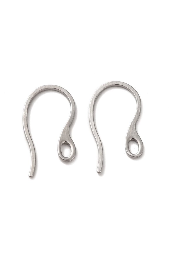 100pcs Tarnish Resistant 304 Stainless Steel Earring Hooks Ear Wire with Loops Stainless Steel color 22x12x1mm Hole: 3.5x2mm 20 Gauge Pin: 0.8x1mm