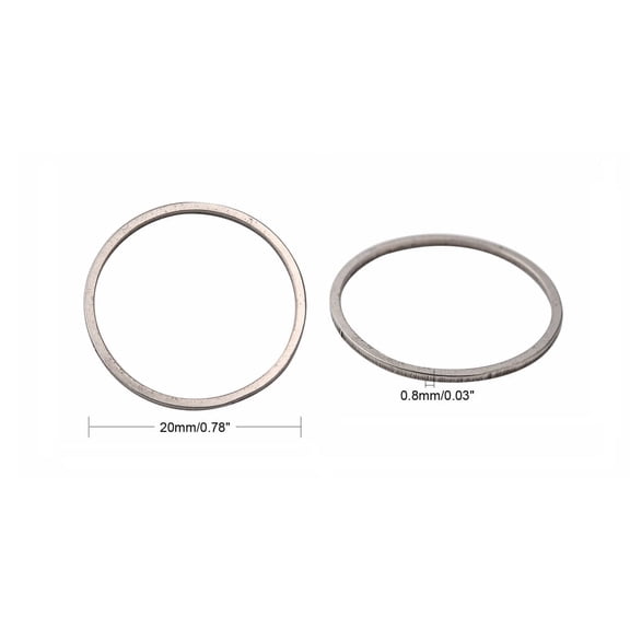 100pcs Tarnish Resistant 304 Stainless Steel Linking Ring Ring Stainless Steel color 20x0.8mm