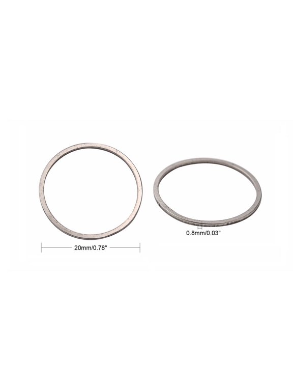 100pcs Tarnish Resistant 304 Stainless Steel Linking Ring Ring Stainless Steel color 20x0.8mm