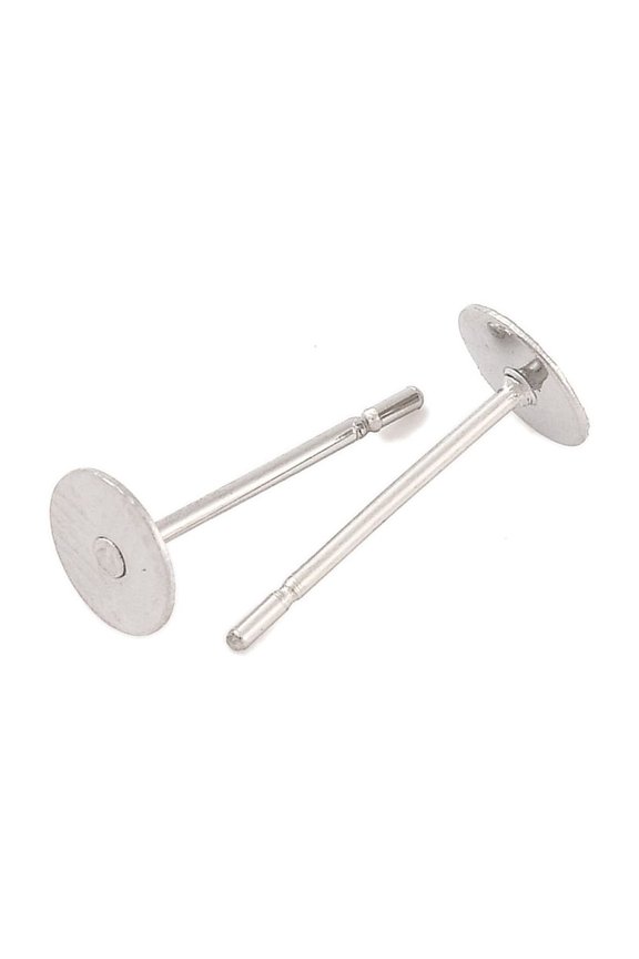 100pcs Tarnish Resistant Original color Stainless Steel Stud Earring Findings 12x5mm Pin: 0.7mm