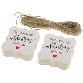 100 PCS Personalized Paper Tags Thank You for Celebrating Custom Wedding  Favor Hang Tags