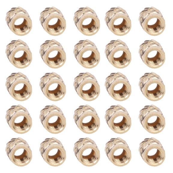 NICERIO 100Pcs Threaded Golden Copper Nuts Heat Press Embedment for 3D Printer Parts