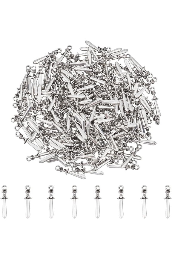 about 100pcs Tibetan Style Alloy Bookmarks Pendants Silver Pendants Charms Metal Pendants 23mm Anime Figures Decoration Charm for DIY Necklace Earring Making