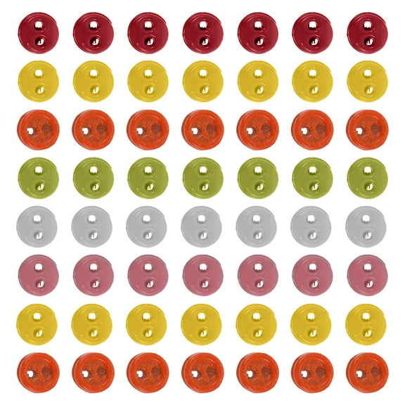 100pcs Tiny 2-Hole Sewing Buttons for Dolls & Crafts - Mixed Colors