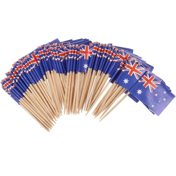 100pcs Toothpick Flag Cocktail Picks American Flag Pick Mall Toothpick Flag Food Decoration American Flag Toothpicks 4th of July Cupcake Toppers Party Sticks Japan Fruit Paper