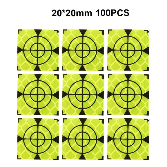 100pcs Total Station Reflector 60/50/40/30/20mm Prismatic Aim Target Sticker Survey Fluorescent Reflector Sheet Monitoring Tools