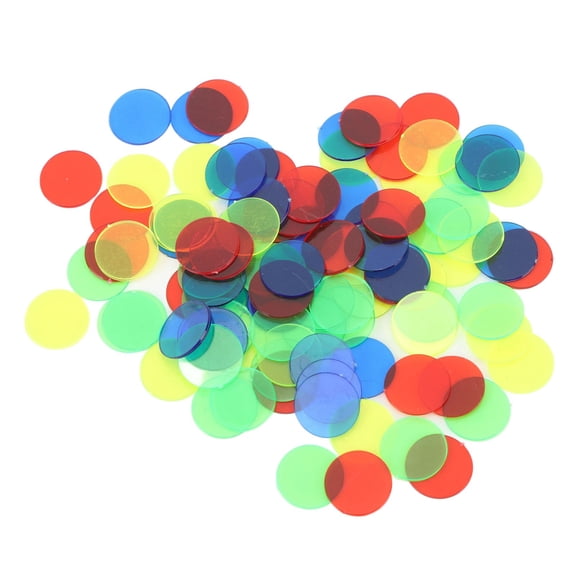 100pcs Translucent Game Tokens, 15mm Round Discs for Board Games Math Learning