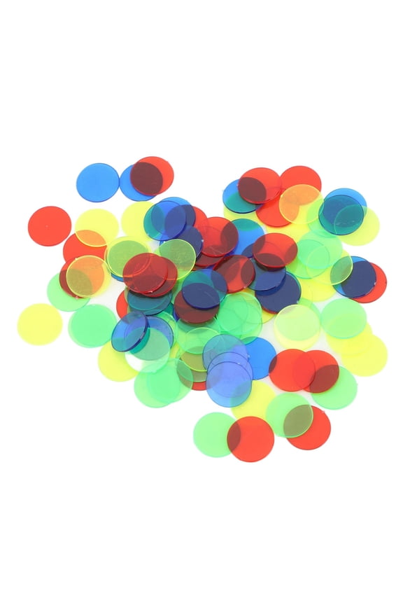 100pcs Translucent Game Tokens, 15mm Round Discs for Board Games Math Learning