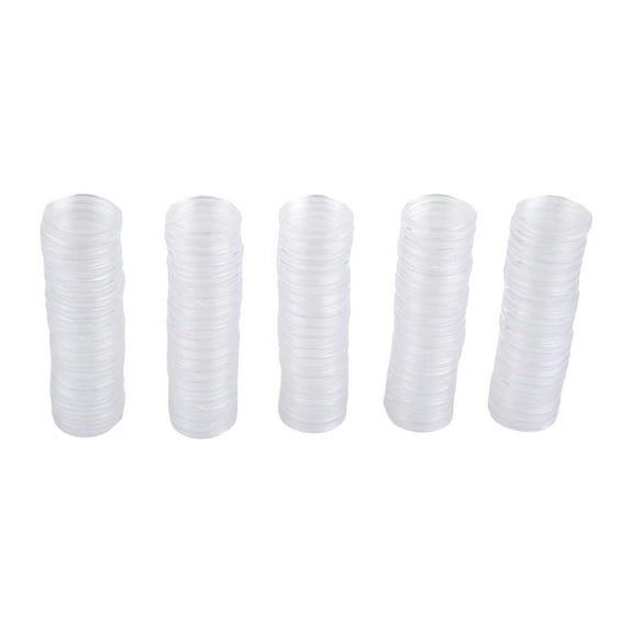 100pcs Transparent Coin Capsules for Storing Tokens Badges and Round Plastic Storage Cases 25mm Inner Diameter