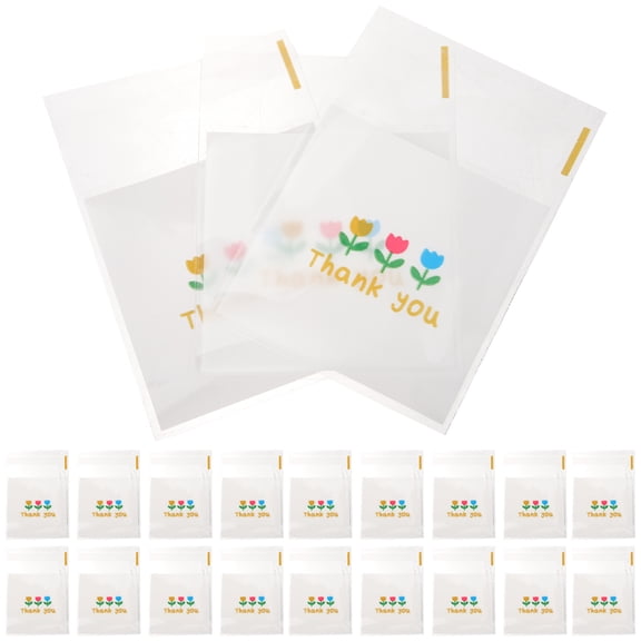 CRILSTYLEO 100-Pack Plastic Cookie Wrapping Bags 2.75x2.75in Self-Sealing Bags for Parties and Events