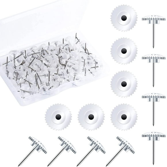 100pcs Transparent Push Pins, Small Plastic Clear Thumb Tacks with Stainless Steel Points for Wall Bulletin Board Cork Board