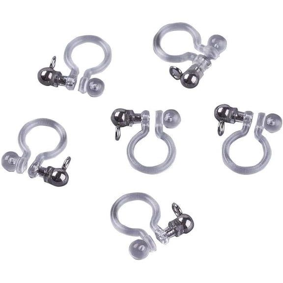 100pcs Transparent U Type Alloy Clip on Earring Converter Painless Allergy-Free Resin Earring Components for Women Men Non Pierced Ears