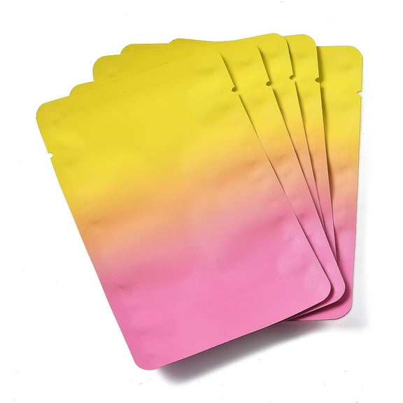 100pcs Two Tone Rectangle Plastic Zip Lock Gift Bags Resealable Bags Yellow 12x8x0.014cm Unilateral Thickness: 2.5 Mil(0.065mm)