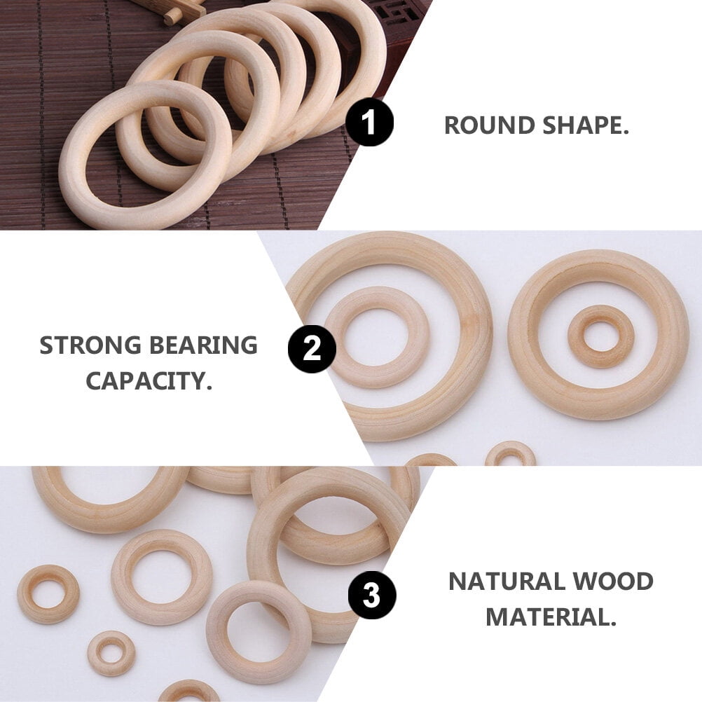 Unfinished Wooden Drapery Rings - Total Wood Store