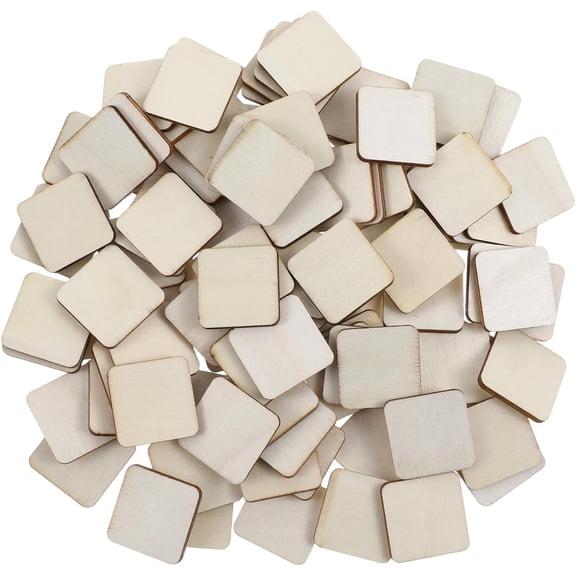 100pcs Unfinished Wood Pieces - 11 Inch Blank Natural Wood Squares, Wooden Cutouts for Crafts, DIY Projects, Painting, Coasters, and Home Decoration