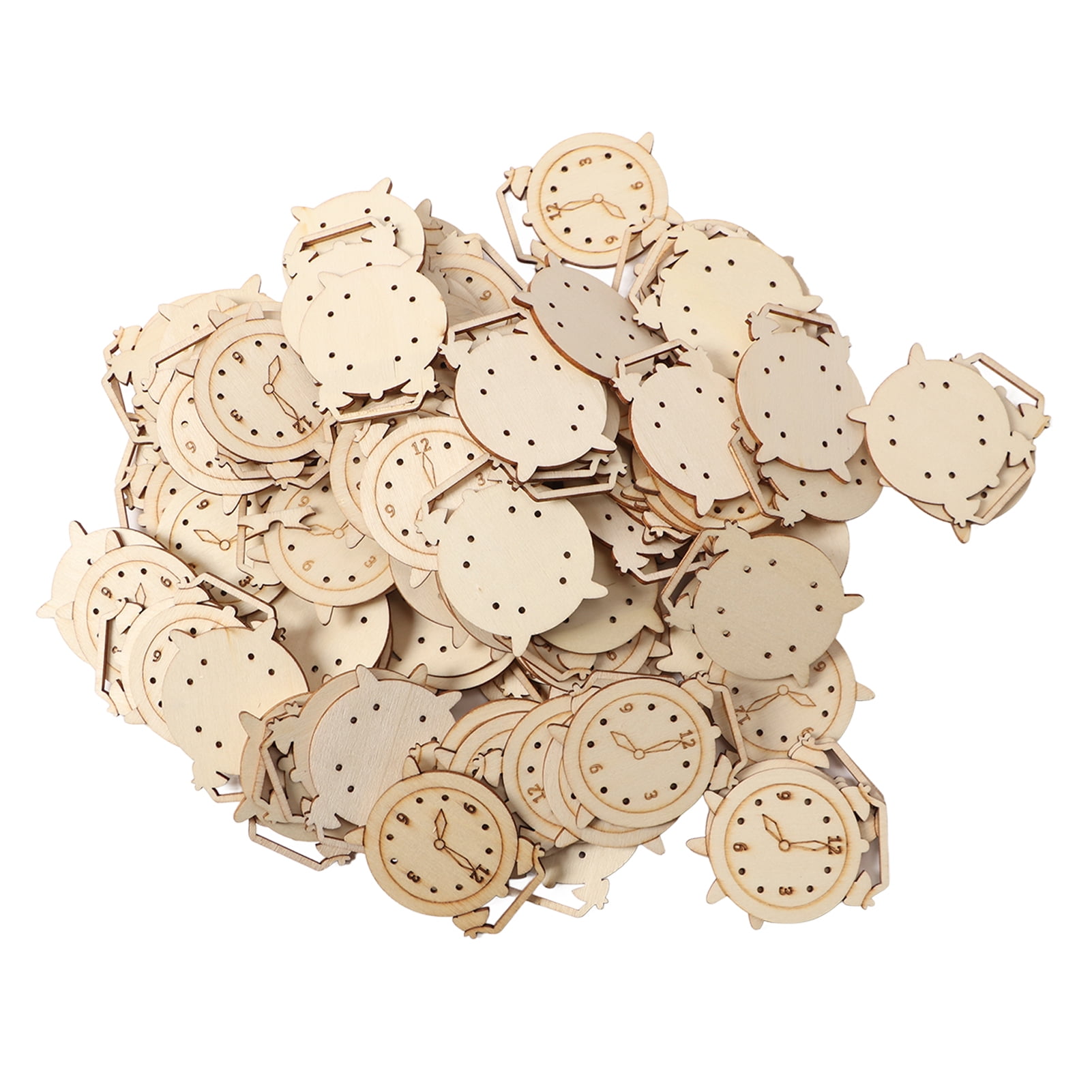 100pcs Unfinished Wooden Alarm Clock Cutouts DIY Innovative Hand ...