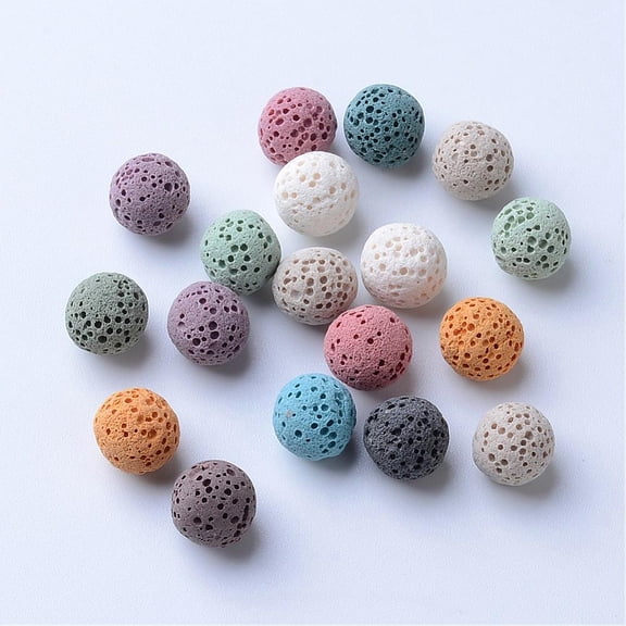 100pcs Unwaxed Beads for Perfume Essential Oil Beads Aromatherapy Beads Dyed Round No Hole/Undrilled Mixed color 12mm