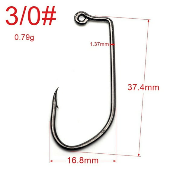 100pcs V Bend 90 Degree Aberdeen Offset Jig Fly Tying Strong Wire Fishing Hook