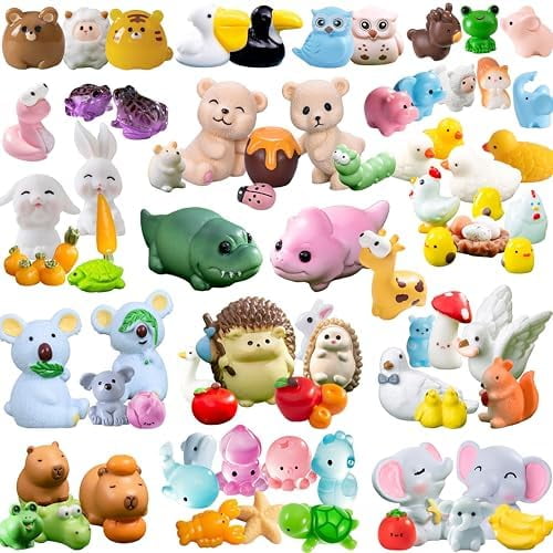 100pcs Various Mini Resin Animals Figurines Miniature Figures Ornament Fairy Garden Accessories Landscape Dollhouse Aquarium Bonsai Tiny Crafts Decor$$Garden & Patio