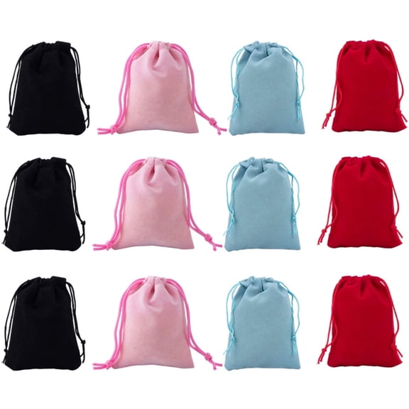 100pcs Velvet Jewelry Bags Mixed Color 3.542.75" DIY Making