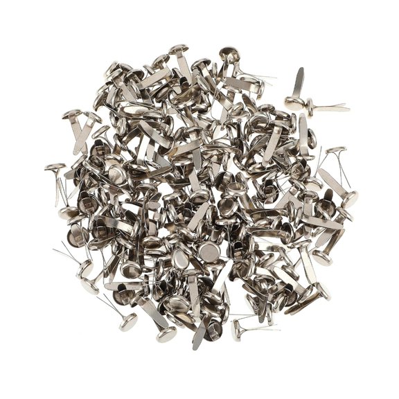 100pcs Versatile Metal Sealing Clips Round Brads Double Leg Nails Zinc Alloy for Paper & More