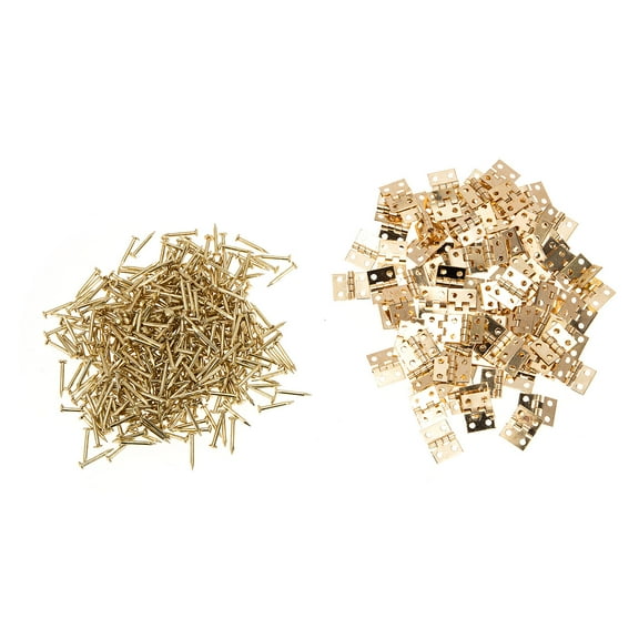 MERRYHAPY 100pcs Mini Hinges for Wooden Boxes Vintage Craft Hardware Easy Install Decorative Present Boxes