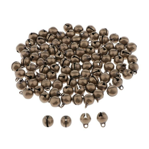100pcs Vintage Small Bells Tinkle Bells for Jewelry Hanging Crafts Antique Bronze 8mm