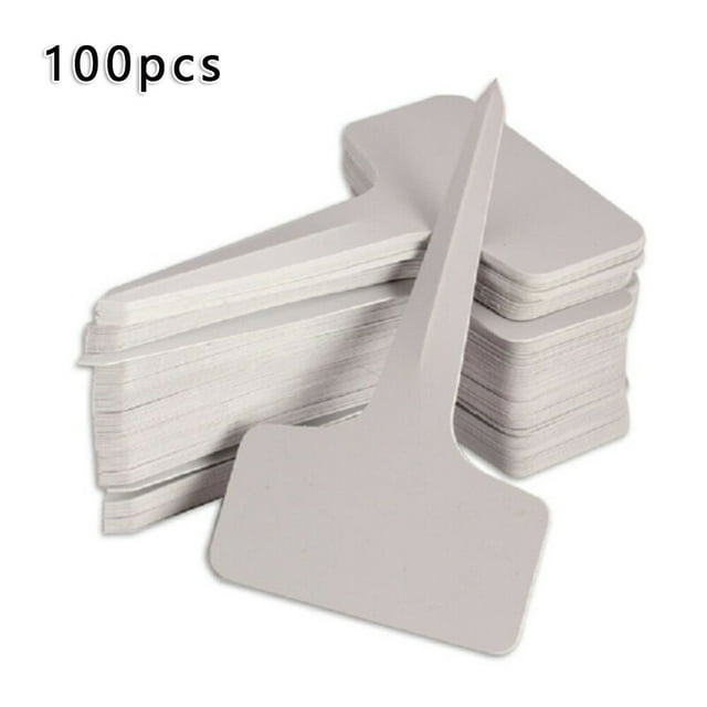 100pcs White Plastic Plant Labels Gardening Tags Flower Plant Labels