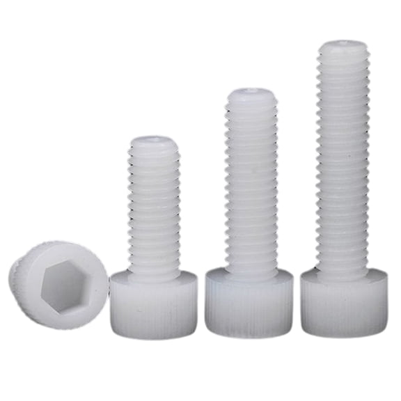 100pcs White nylon plastic cup head socket head cap screw M5x12mm
