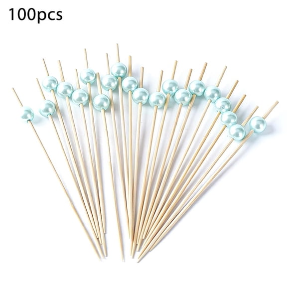 100pcs Wood Cocktail Picks, Colorful Fruit Drink Skewers Cocktail Toothpicks Bulk for Fruit Sticks Sandwich Dessert Party Decorations