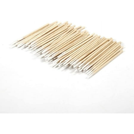 100pcs Wood Cotton Mini Bud Swab Disposable Nails Makeup Ears Cleaning Sticks Cosmetic Multipurpose Tool