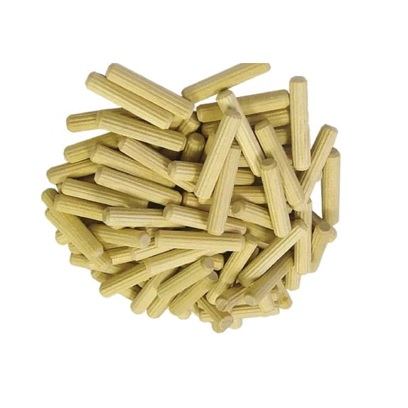 100pcs Wood Dowel, Fluted Woodworking Diameter 3/8inch 32mm Long