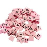 100pcs Wood Scrabble Tiles Letters Alphabet Pieces Numbers Pendants Spelling Scrabble Letters for Crafts, DIY Wood Gift Decoration