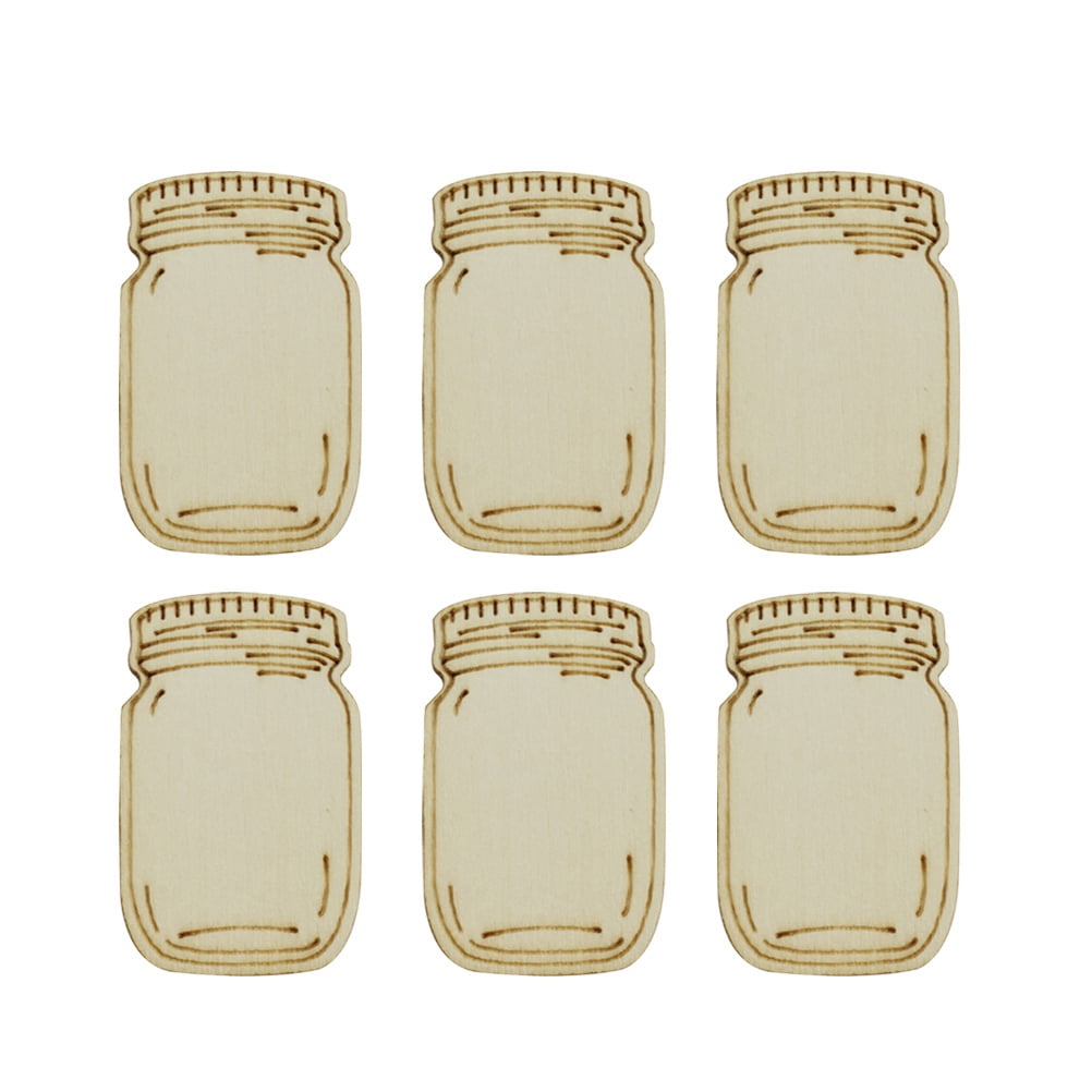 100pcs Wooden Bottle Shape Chip Decorative Carvings Wood Pieces Craft