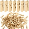 100pcs Wooden Photo Clips Wall Decoration Photo Folders Natural Wood