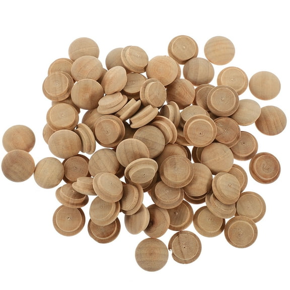 100pcs Wood Button Plugs Wooden Hole Locking Tubes Furniture Parts