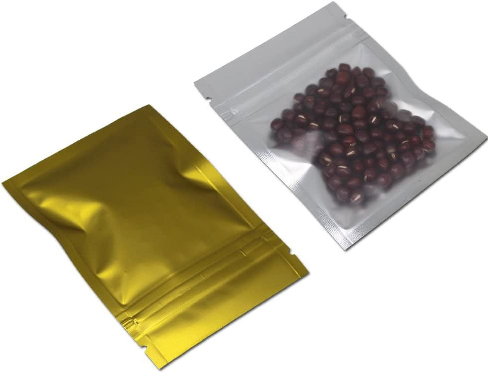 100pcs Zipper Lock Mylar Bags Smell Proof Foil Metallic Airtight Bags
