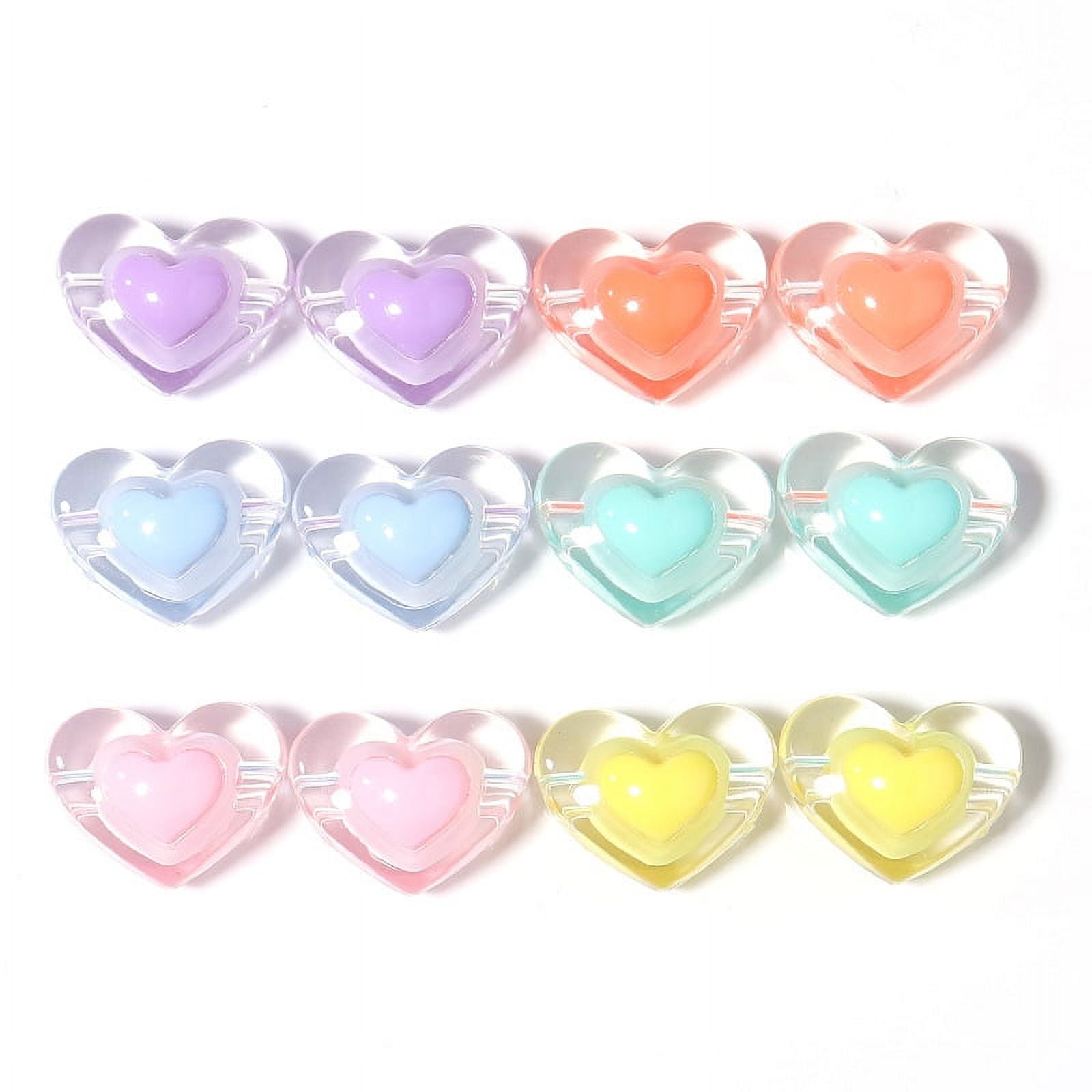  200Pcs Acrylic Star and Heart Shape Beads,Acrylic Beads Crystal  Star Beads Heart Beads for Jewelry Colorful Acrylic Beads for DIY Craft  Making Necklace Bracelet Supplies