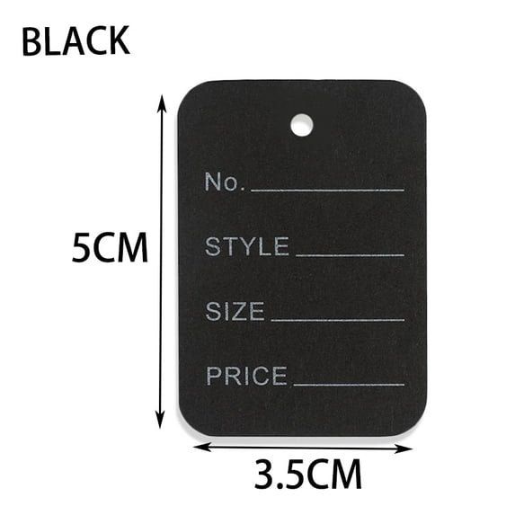 100pcs/lot 3.5x5cm Price Tags Kraft Paper Lables for DIY Jewelry Retail Price Tags Handmade Clothes Size Tags Store Hang Lables black color 100pcs
