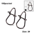 thumbnail image 1 of 100pcs/lot Portable High Quality Fast lock Stainless Steel Durable Barrel Swivel Connector Oval Split Rings Fishing Hanging Snap 3, 1 of 8