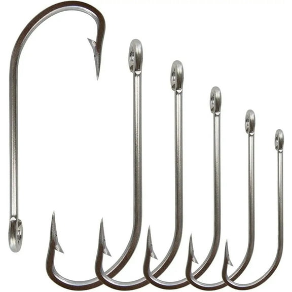 100pcs/lot Stainless Steel Fishing Hook Long Shank Saltwater Hooks For Fishing Accessories 34007 Size 1/0-10/0