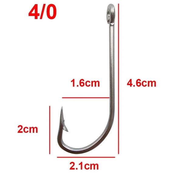 100pcs/lot Stainless Steel Fishing Hook Long Shank Saltwater Hooks For Fishing Accessories 34007 Size 1/0-10/0