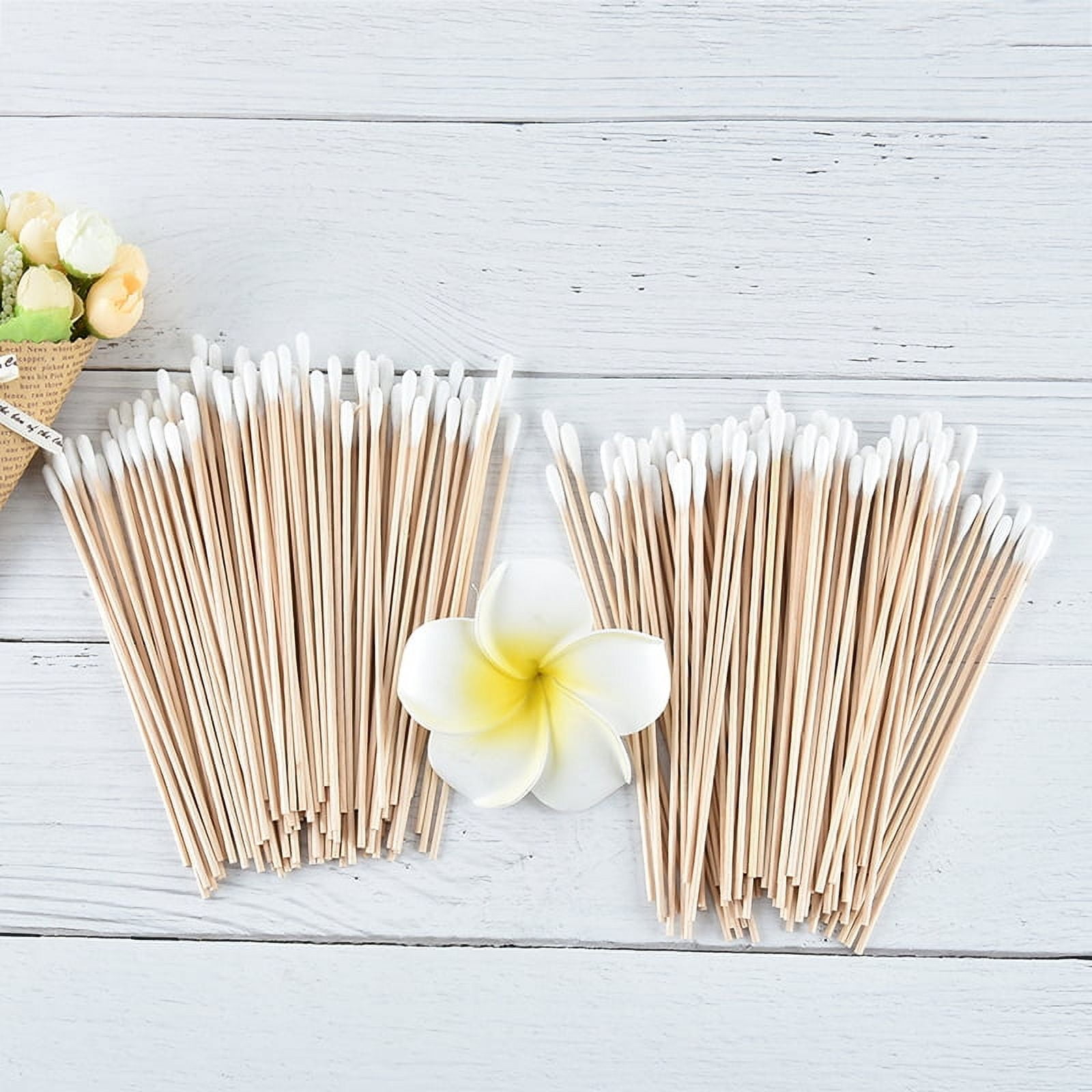 100pcs medical swabs 6'' long wood handle sturdy cotton applicator swab q-tip