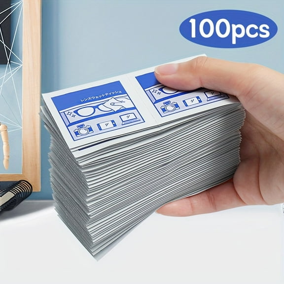 100pcs of Disposable Glass Cleaning Wipes, Perfect for Cleaning Glasses, Mobile Phone Screens, And More, Great for Gifting.