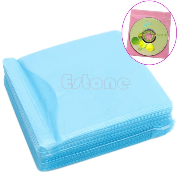  100pcs/pack CD DVD Sleeves, PP Material Double-Sided Refill Plastic Sleeve for CD & DVD Disc Storage Binders