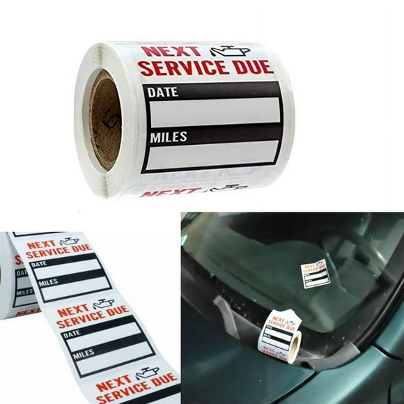 100pcs/roll Oil Change/Service Reminder Stickers Window Sticker Car Sticker
