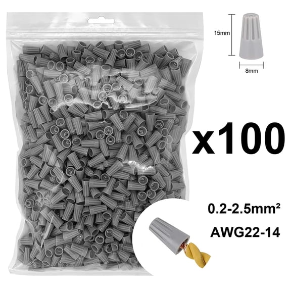 100pcs Insulated Wire Connectors, Twist-In Easy Connectors, Terminals, Electrical Nuts for Quick Connections, for Home and Automotive Use