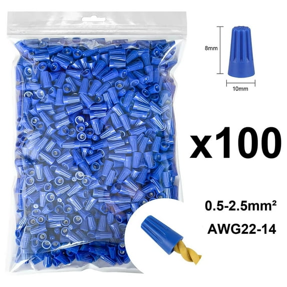 100pcs Insulated Wire Connectors, Twist-In Easy Connectors, Terminals, Electrical Nuts for Quick Connections, for Home and Automotive Use