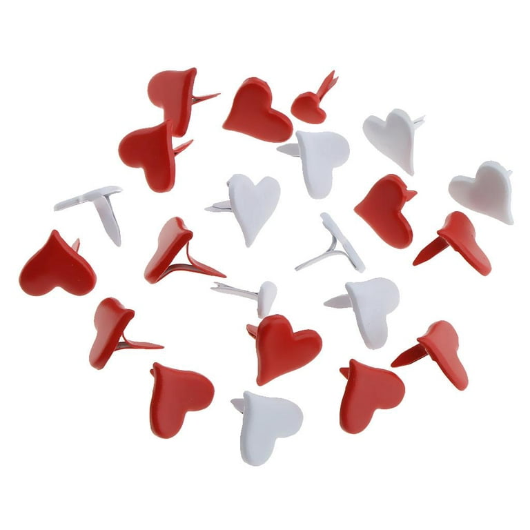 100pieces Bulk Metal 11mm Heart Brads Paper Fasteners For Crafts Making  Christmas Gifts Home Wedding Party Decor Ornaments 